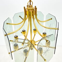 Žalvarinis Josef Brumberg aštuonių šakų sietynas su krištolu 43x43x78 cm