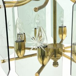 Žalvarinis Josef Brumberg aštuonių šakų sietynas su krištolu 43x43x78 cm