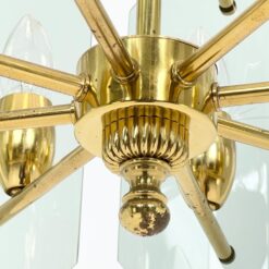 Žalvarinis Josef Brumberg aštuonių šakų sietynas su krištolu 43x43x78 cm