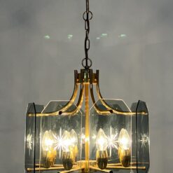 Žalvarinis Josef Brumberg aštuonių šakų sietynas su krištolu 43x43x78 cm