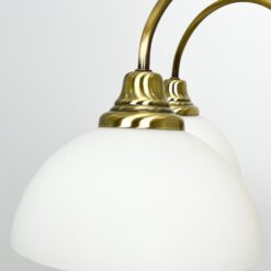 Žalvarinis Honsel Leuchten penkių šakų sietynas su stiklo gaubtais 60x60x77 cm