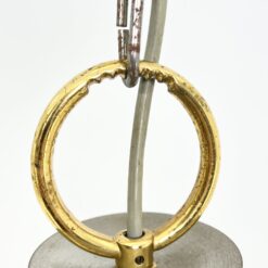 Asmuth Leuchten šešių šakų sietynas iš žalvario ir metalo su stiklo gaubteliais 62x62x80 cm