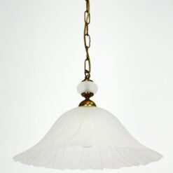 Žalvarinis pakabinamas Richter Leuchten šviestuvas stikliniu gaubtu 42x42x70 cm