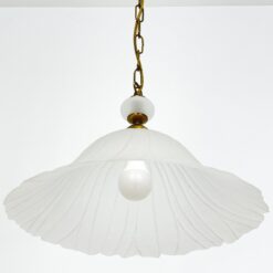 Žalvarinis pakabinamas Richter Leuchten šviestuvas stikliniu gaubtu 42x42x70 cm