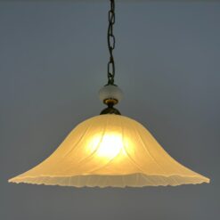 Žalvarinis pakabinamas Richter Leuchten šviestuvas stikliniu gaubtu 42x42x70 cm