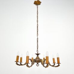 Žalvarinis aštuonių šakų sietynas 73x73x119 cm