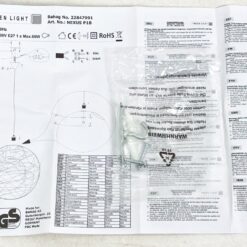 Modernus pakabinamas šviestuvas su klijuotų siūlų gaubtu 55x55x208 cm