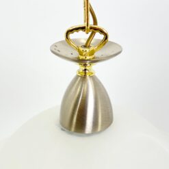 Pakabinamas metalinis šviestuvas stikliniu gaubtu 42x42x70 cm