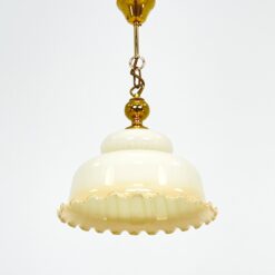 Žalvarinis Wortmann & Filz pakabinamas šviestuvas stiklo gaubtu 31x31x49 cm