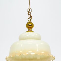 Žalvarinis Wortmann & Filz pakabinamas šviestuvas stiklo gaubtu 31x31x49 cm