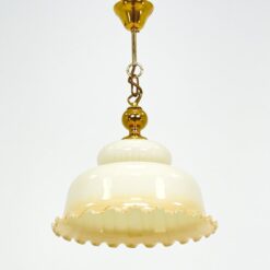 Žalvarinis Wortmann & Filz pakabinamas šviestuvas stiklo gaubtu 31x31x49 cm