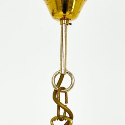 Žalvarinis Wortmann & Filz pakabinamas šviestuvas stiklo gaubtu 31x31x49 cm