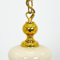 Žalvarinis Wortmann & Filz pakabinamas šviestuvas stiklo gaubtu 31x31x49 cm