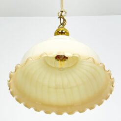 Žalvarinis Wortmann & Filz pakabinamas šviestuvas stiklo gaubtu 31x31x49 cm