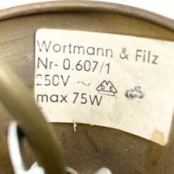 Žalvarinis Wortmann & Filz pakabinamas šviestuvas stiklo gaubtu 31x31x49 cm