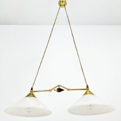 Metalinis Fischer Leuchten dviejų šakų sietynas su stiklo gaubtais 30x70x129 cm