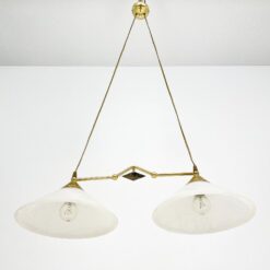 Metalinis Fischer Leuchten dviejų šakų sietynas su stiklo gaubtais 30x70x129 cm