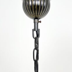 Trijų šakų sietynas iš medžio ir metalo su stikliniais gaubtais 52x52x90 cm