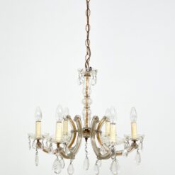 Itališkas šešių šakų sietynas su stiklo detalėmis 56x56x96 cm