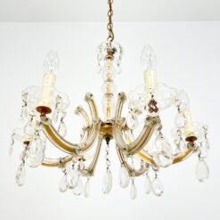 Itališkas šešių šakų sietynas su stiklo detalėmis 56x56x96 cm