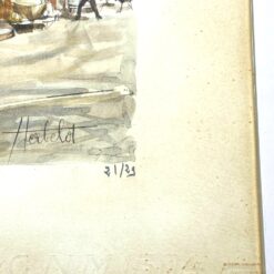 Franz Herbelot spalvotos litografijos darbas “Paris…” 2x30x36 cm