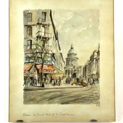 Franz Herbelot spalvotos litografijos darbas “Paris…” 2x30x36 cm