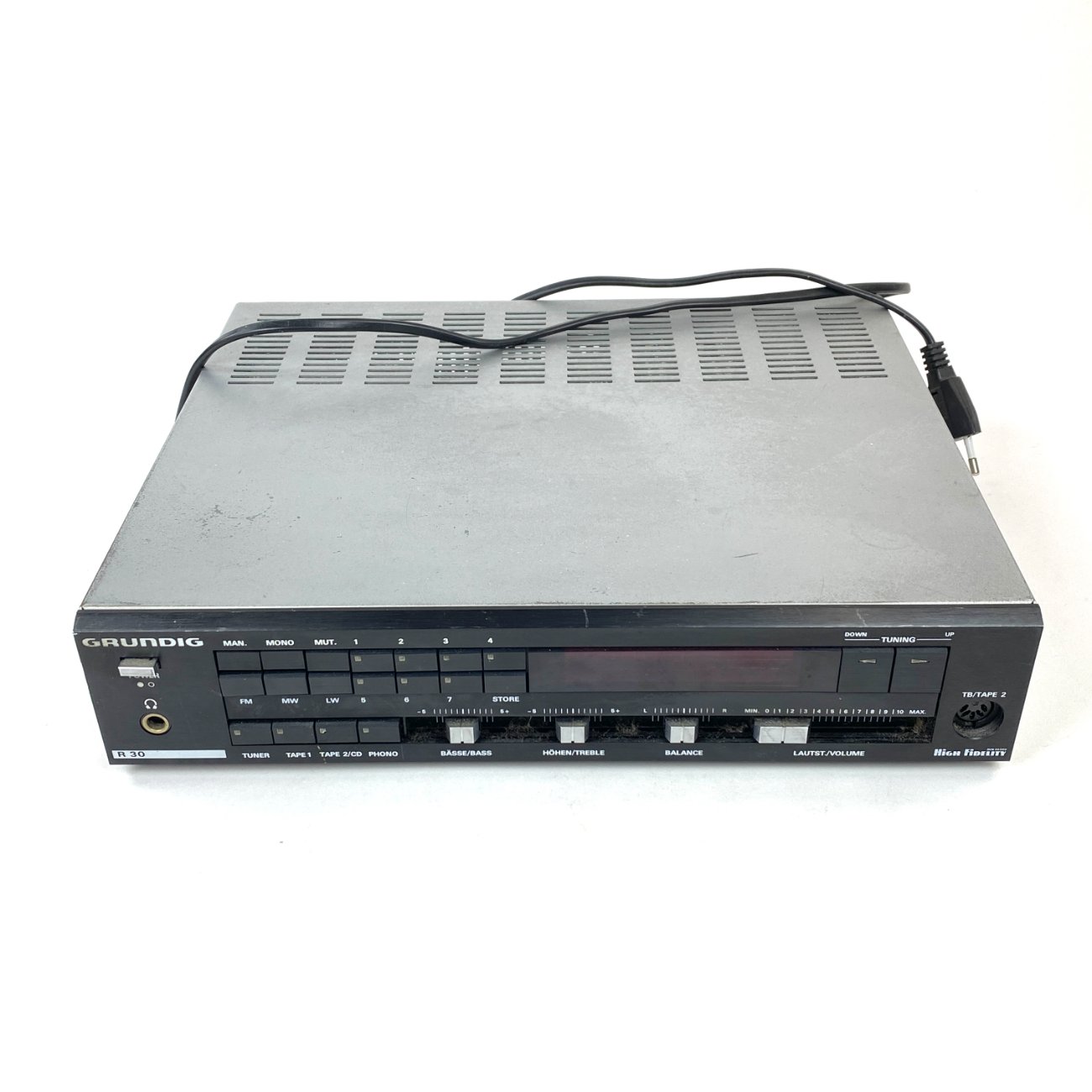 HN1794-senoviniai-radijo-aparatai-0 “Grundig R 30” stiprintuvas su radijo tiuneriu 26,5x32x7 cm