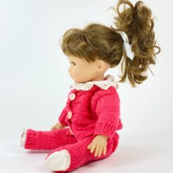 Vintažinė lėlė su rožiniu kostiumu 13x21x38cm