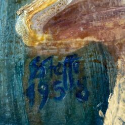 Gėlių natiurmortas mediniame pilkos spalvos rėme 4x57x66 cm