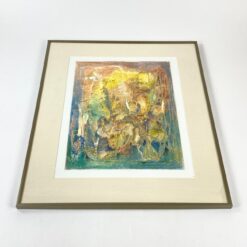 Įrėmintas metaliniame rėme abstrakcijos darbas 2x50,5x61 cm