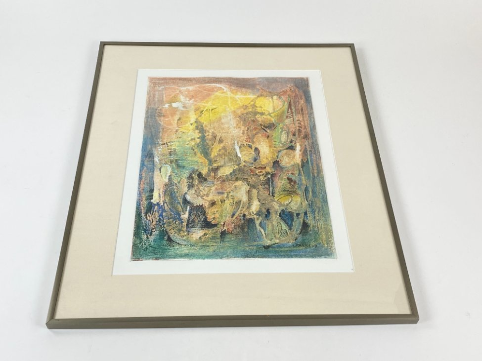 HN1816-abstrakcijos-3 Įrėmintas metaliniame rėme abstrakcijos darbas 2×50,5×61 cm