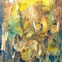 Įrėmintas metaliniame rėme abstrakcijos darbas 2×50,5×61 cm