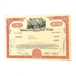 American Dual Vest Fund 100 vnt. akcijų sertifikatas 0,1x30,5x20,5 cm