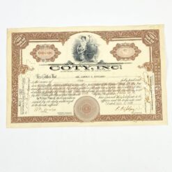 Coty, Inc 2 vnt. akcijų 1937 m. sertifikatas 0,1x28x18 cm