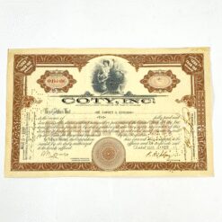Coty, Inc 2 vnt. akcijų 1937 m. sertifikatas 0,1x28x18 cm