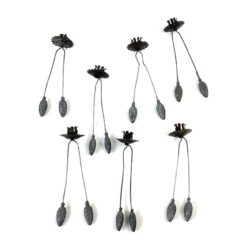 Pakabinamos žvakidės su konkorėžio formos svareliais 7 vnt. kompl. 4x5,5x15 cm