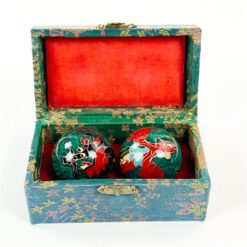 Kinietiški Baoding du streso kamuoliukai su dėžute 4,5×4,5×4,5 cm