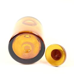 Vintažinis rudo stiklo medicininis buteliukas – grafinas 5,5×5,5×12 cm