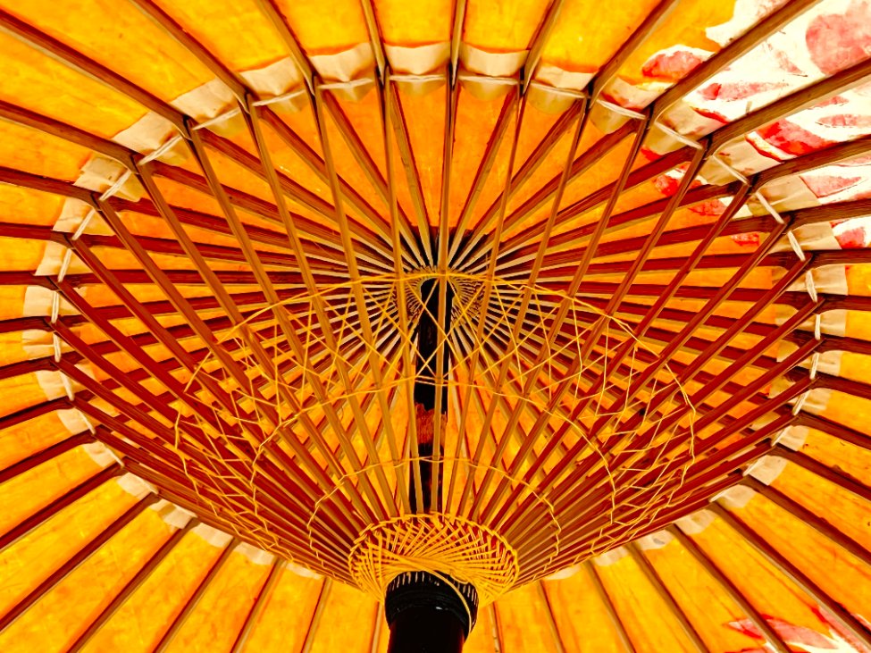 HN1857-kita-8 Rytietiškas skėtis iš bambuko ir popieriaus 80x80x63 cm
