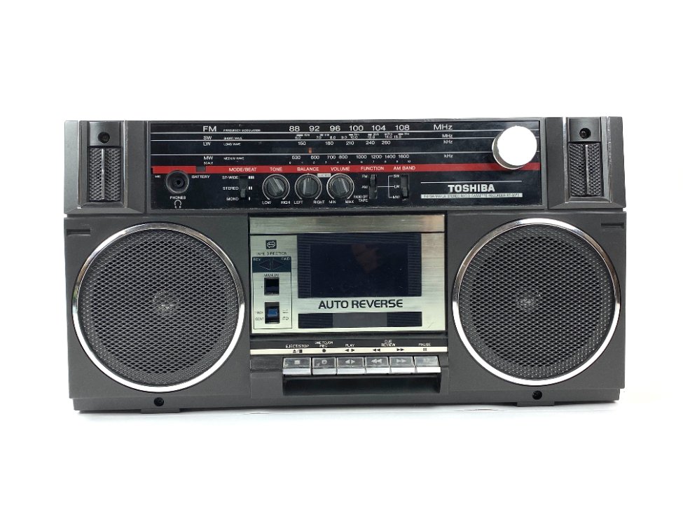 HN1864-senoviniai-radijo-aparatai-2 Toshiba RT-6075 nešiojamas magnetofonas ir radijo imtuvas 11x43x23 cm