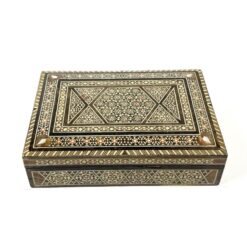 Inkrustuota Viduriniųjų Rytų siriška medinė dėžutė 13,5x19x5,5 cm