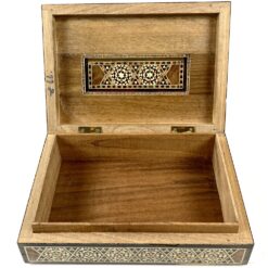 Inkrustuota Viduriniųjų Rytų siriška medinė dėžutė 13,5x19x5,5 cm