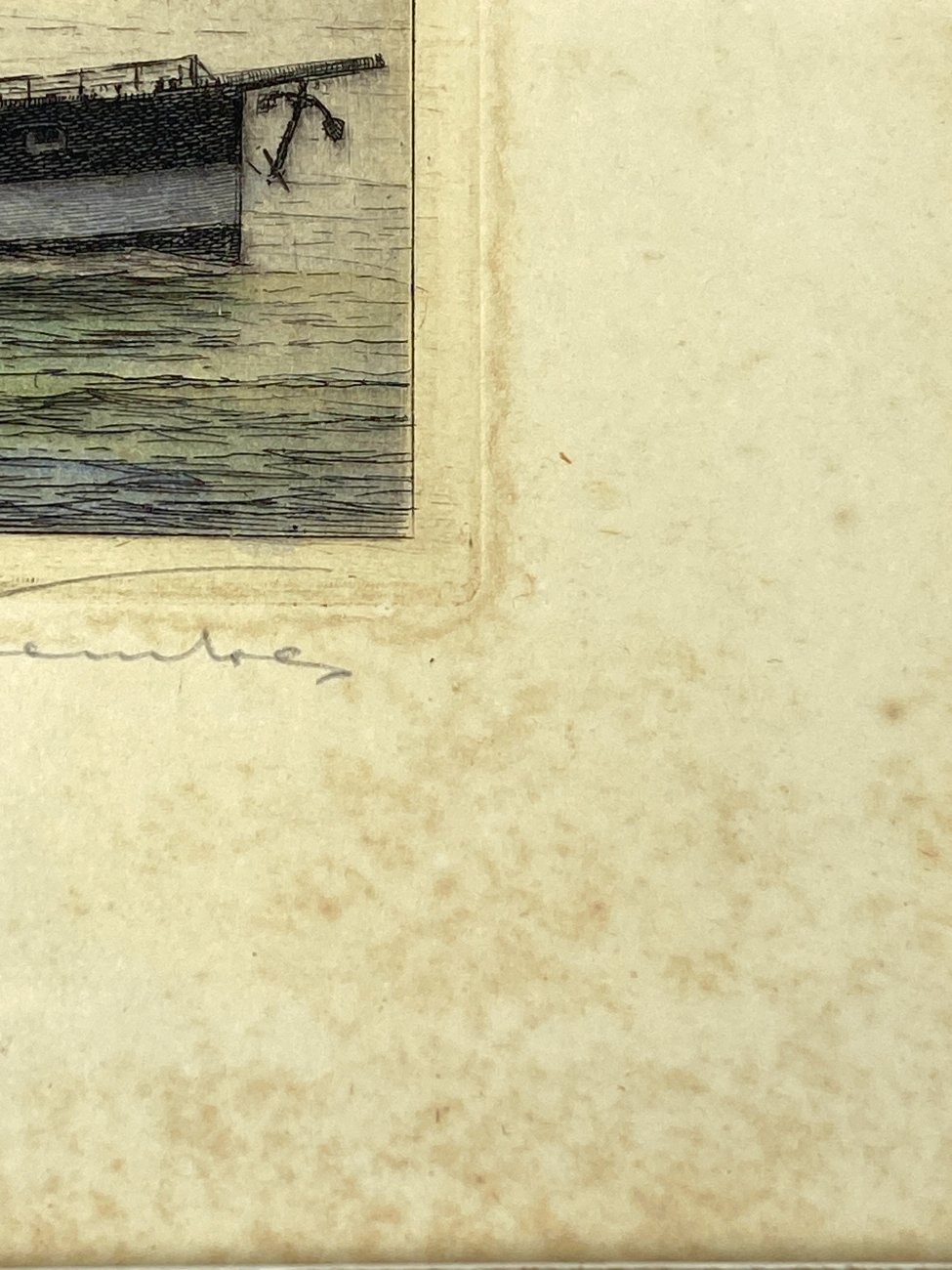 HN1894-grafika-ir-printai-10 Spalvotas grafikos darbas “Ehrenbreitstein” mediniame rėme su stiklu 2x32x26 cm