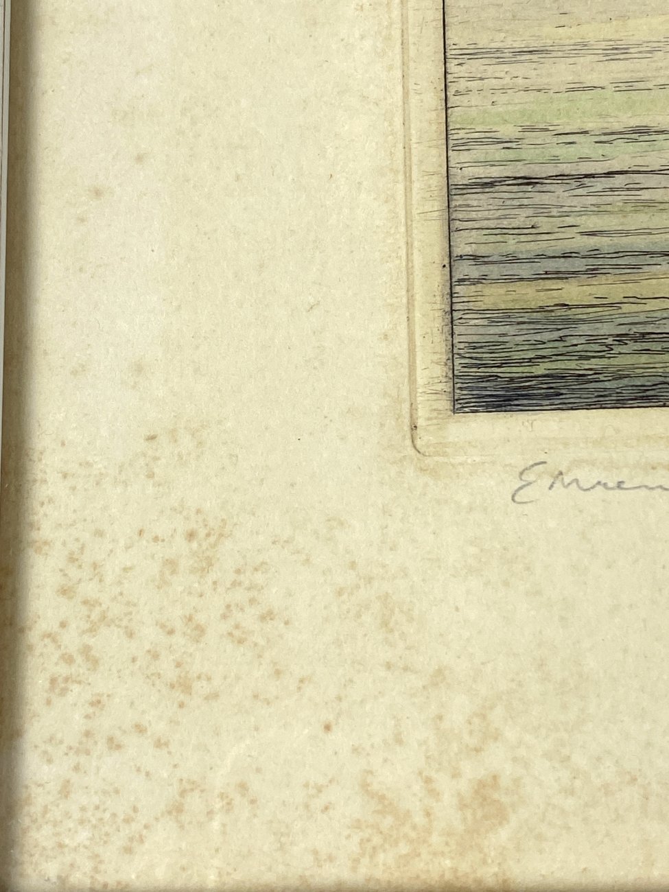 HN1894-grafika-ir-printai-9 Spalvotas grafikos darbas “Ehrenbreitstein” mediniame rėme su stiklu 2x32x26 cm