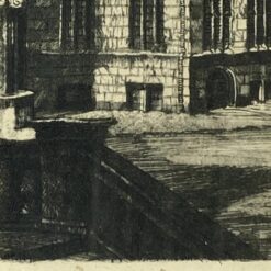 Willy Scholz pasirašytas grafikos darbas “Bremen: Der Schütting” 1,5x24x30 cm