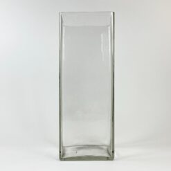 Stiklinė stačiakampio formos vaza 17x17x45 cm