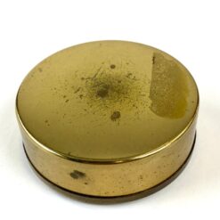 Apvali žalvarinė dėžutė su raštais dekoruotu dangteliu 8,5×8,5×3 cm