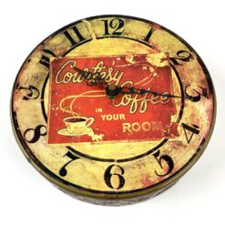 Sieninis vintažinio stiliaus kvarcinis metalinis laikrodis 6,5x20x20 cm