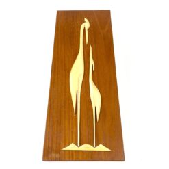 Medinis paveiksliukas su gervių atvaizdu 1,5x15x39,5 cm