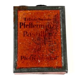 Senovinė skardinė pastilių dėžutė “Pfefferminz – Pastillen” 6×4,5×1 cm
